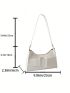 Small Baguette Bag White Fashionable Shoulder Bag For Daily