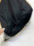 Rhombus Pattern Envelope Bag Black Metal Decor Clutch Bag