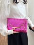 Stitch Detail Envelope Bag Contrast Binding Metallic Funky