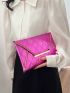 Stitch Detail Envelope Bag Contrast Binding Metallic Funky