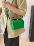 Rhombus Pattern Square Bag Green Fashionable For Daily