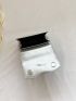 Mini Flap Square Bag Bow & Rhinestone Decor Metallic Funky