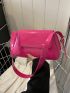 Medium Flap Baguette Bag Neon Pink Funky
