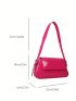 Medium Flap Baguette Bag Neon Pink Funky