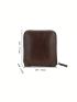 Zipper Card Holder PU Minimalist Solid Black