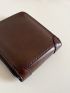 Zipper Card Holder PU Minimalist Solid Black