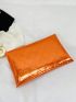 Stitch Detail Envelope Bag Contrast Binding Metallic Funky