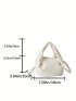 Trendy Ruched Handbag, Women's PU Clutch Purse, Satchel Bag For Commuter