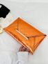 Stitch Detail Envelope Bag Contrast Binding Metallic Funky