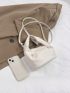 Trendy Ruched Handbag, Women's PU Clutch Purse, Satchel Bag For Commuter