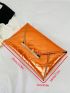 Stitch Detail Envelope Bag Contrast Binding Metallic Funky