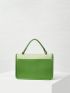Contrast Binding Square Bag Buckle Decor Small