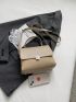 Small Flap Square Bag Litchi Embossed Turn Lock