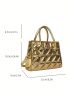 8.2inch Long 3.5inch Wide 6.4inch High PU Solid Color Quilted Handbag