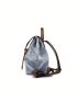 Small Flap Backpack Tie Dye Zip Front With Bag Charm