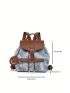 Small Flap Backpack Tie Dye Zip Front With Bag Charm