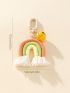Colorblock Bag Charm Tassel & Bell Decor