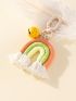 Colorblock Bag Charm Tassel & Bell Decor