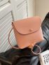 Mini Flap Bucket Bag Litchi Embossed Letter Graphic