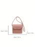 Mini Flap Bucket Bag Litchi Embossed Letter Graphic