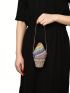 Mini Novelty Bag Ice Cream Design Rhinestone Decor Glamorous
