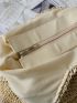 Large Capacity Straw Bag Double Handle Vacation Style
