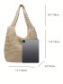 Large Capacity Straw Bag Double Handle Vacation Style