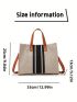 Striped Pattern Top Handle Bag Double Handle