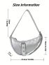 Buckle Decor Saddle Bag Funky Silver Chain