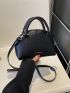 Mini Dome Bag Crocodile Embossed Double Handle