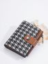 Houndstooth Pattern Small Wallet Zipper