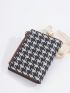 Houndstooth Pattern Small Wallet Zipper