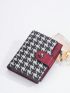 Houndstooth Pattern Small Wallet Zipper