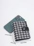 Houndstooth Pattern Small Wallet Zipper
