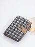 Houndstooth Pattern Small Wallet Zipper