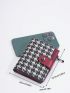 Houndstooth Pattern Small Wallet Zipper