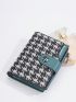 Houndstooth Pattern Small Wallet Zipper
