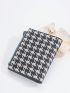 Houndstooth Pattern Small Wallet Zipper