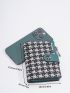 Houndstooth Pattern Small Wallet Zipper