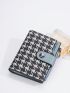 Houndstooth Pattern Small Wallet Zipper