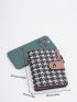 Houndstooth Pattern Small Wallet Zipper