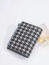 Houndstooth Pattern Small Wallet Zipper