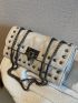 Studded Decor Square Bag Chain Strap Small