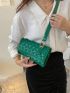Medium Flap Square Bag Embossed Detail Release Buckle Design