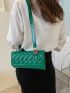 Medium Flap Square Bag Embossed Detail Release Buckle Design