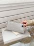Simple Crocodile Embossed Long Wallet, Zipper Around Coin Purse