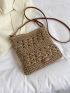 Minimalist Straw Bag Hollow Out Design Vacation