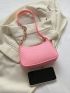 Mini Crocodile Embossed Hobo Bag Zipper Neon Orange Funky