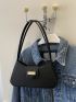 Minimalist Baguette Bag Medium Double Handle Black