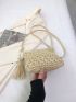 Minimalist Straw Bag Small Tassel Decor Vacation